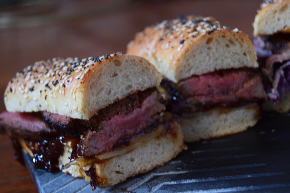 That stuff that looks like molasses is actually caramelized onions.