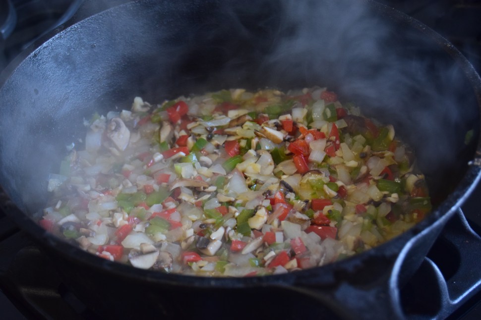 Vegetables in the pot.