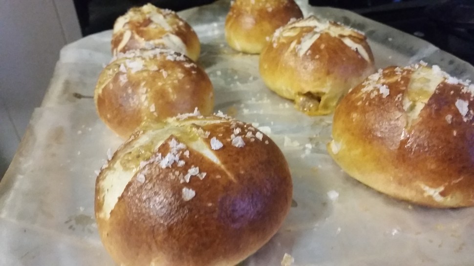 Very first pretzel roll test.
